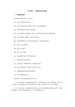 互联网行业-市场部及各岗位职责说明书