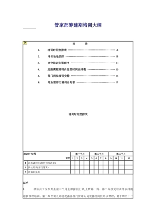 管家部筹建期培训大纲a