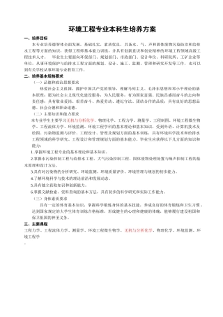 环境工程专业本科生培养方案
