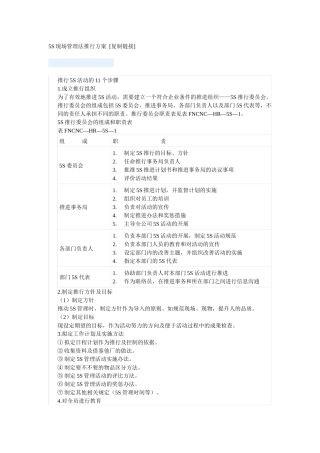 5S现场管理法推行方案