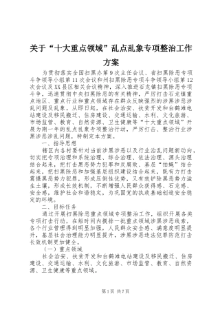 关于“十大重点领域”乱点乱象专项整治工作实施方案