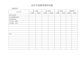 安全专项费用使用台帐