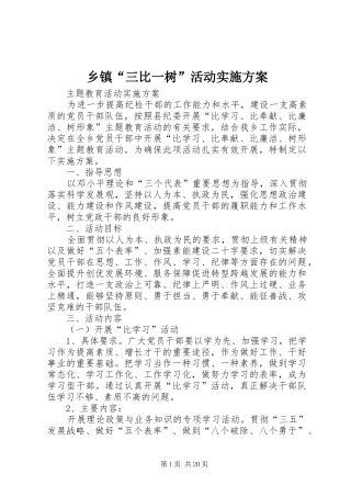 乡镇“三比一树”活动方案