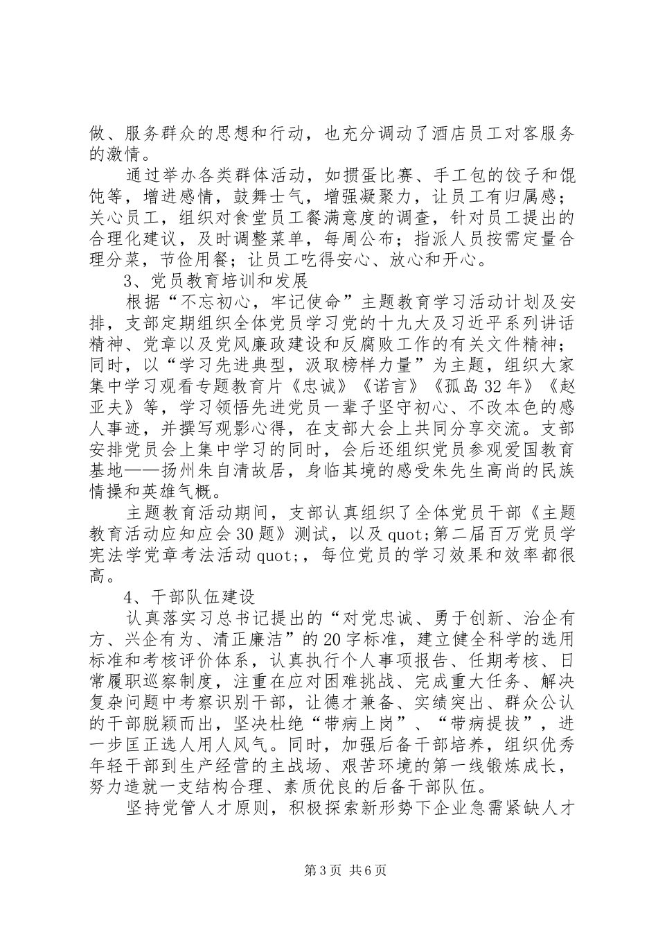 集团下属党支部党建工作总结_第3页