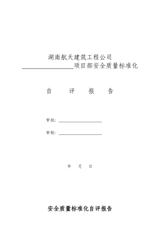 安全生产标准化自评(项目部模板)