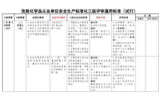 危险化学品从业单位安全生产标准化三级评审通用标准-A类