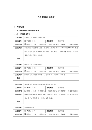网络设备安全基线技术规范