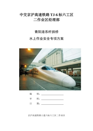 青阳港水上作业安全专项方案