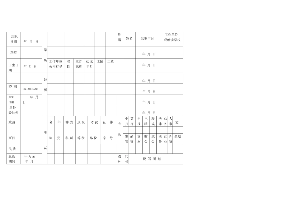 公司人事范本表范本_第2页