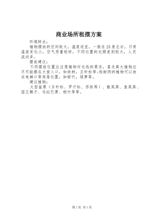商业场所租摆方案