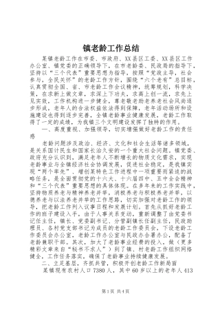 镇老龄工作总结