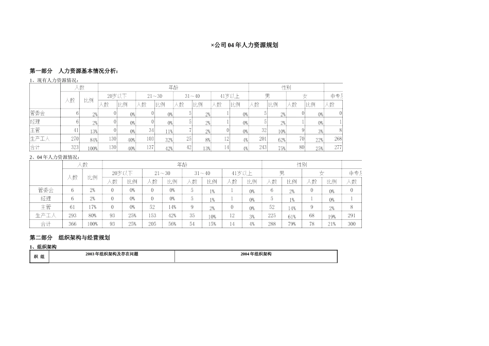 公司04年人力资源规划_第1页