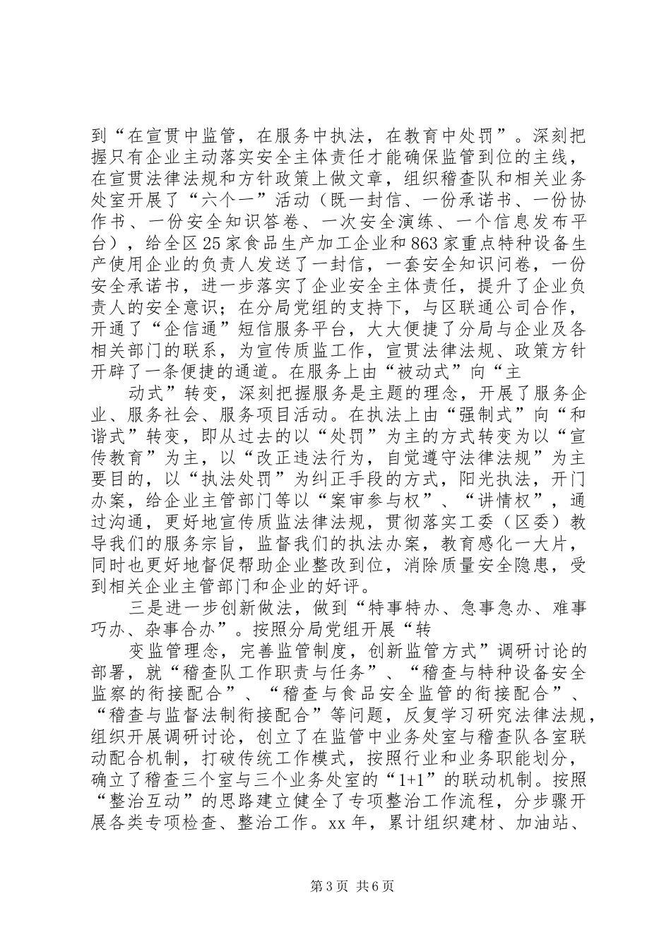 质监局稽查队队长工作总结_第3页