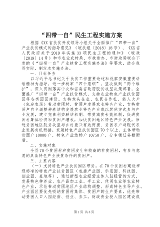 “四带一自”民生工程方案