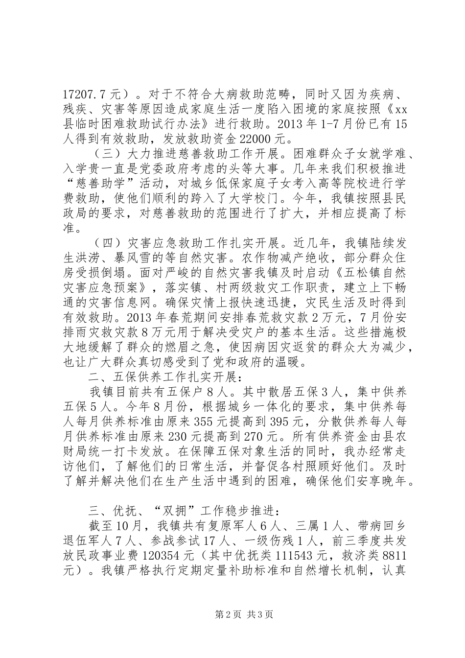镇民政办工作总结报告_第2页