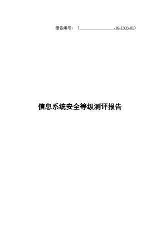 信息系统安全等级保护测评报告
