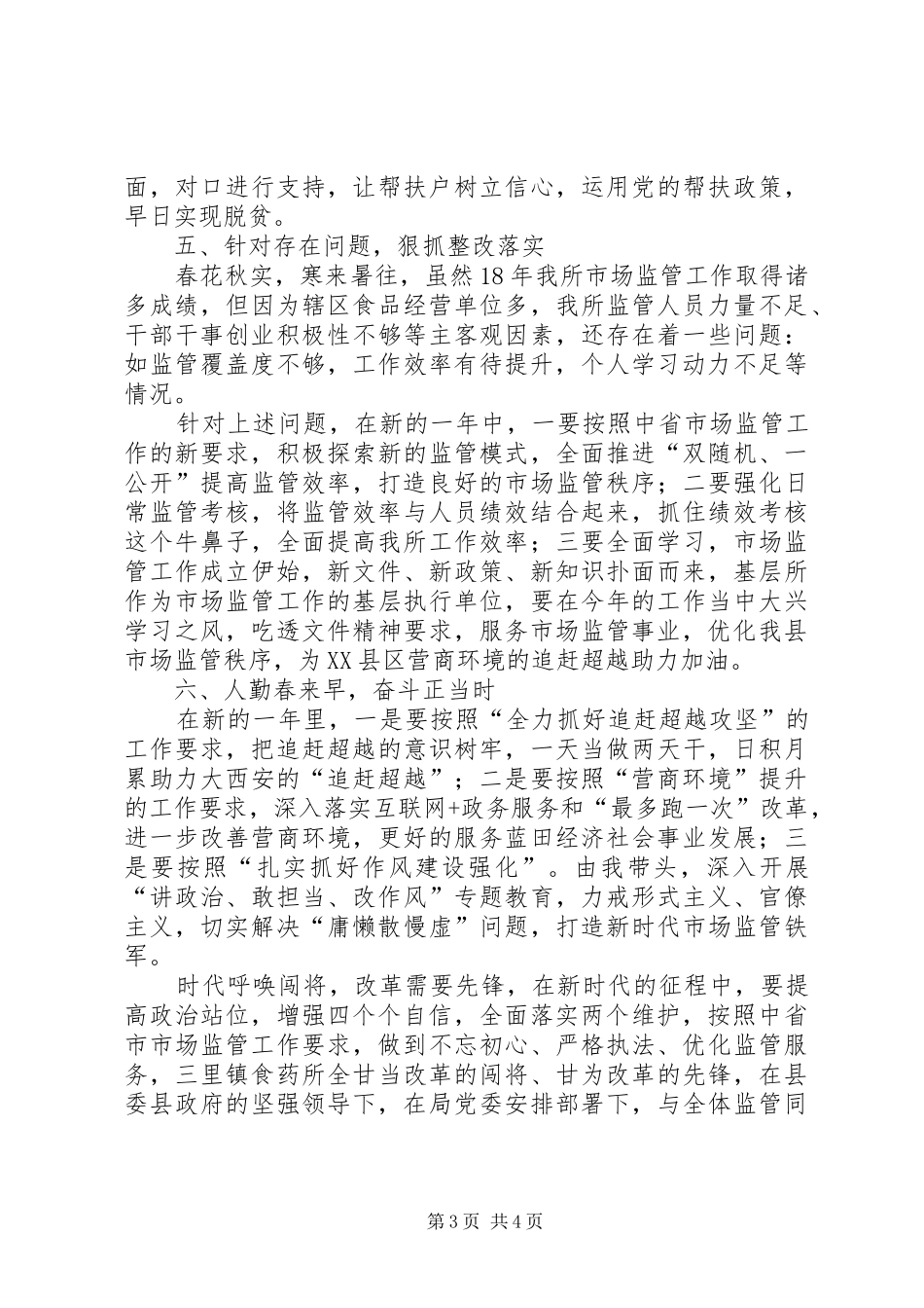 镇食品药品监督管理所年终考核总结_第3页