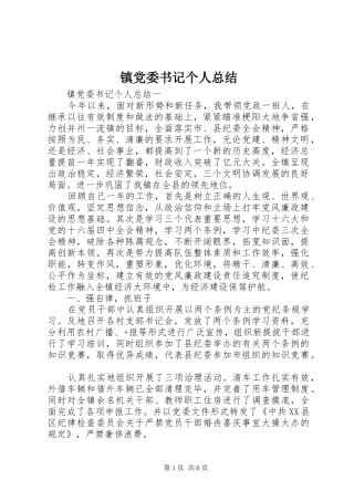 镇党委书记个人总结