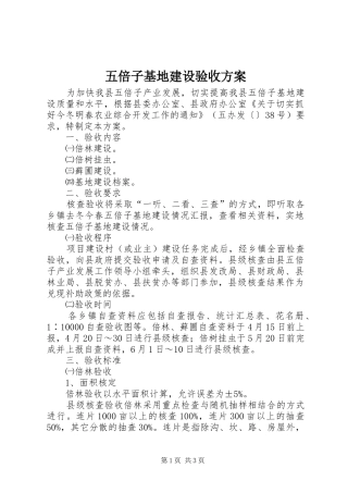 五倍子基地建设验收实施方案