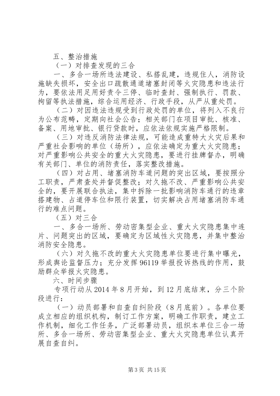 某镇消防安全打非治违专项行动工作方案_第3页