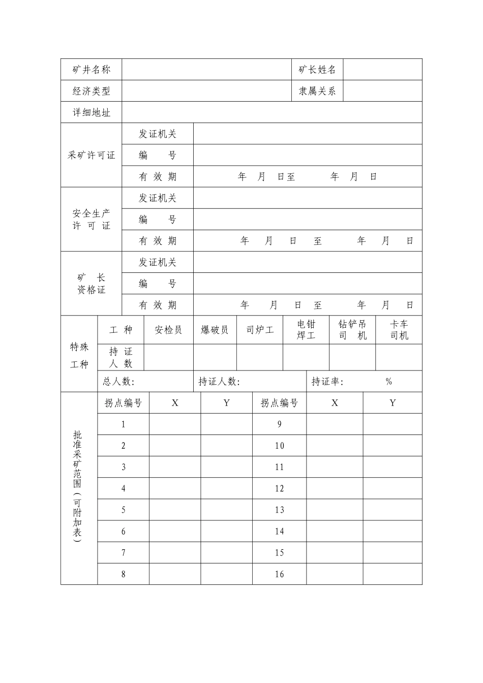 煤炭生产许可证申请表(露天)_第2页