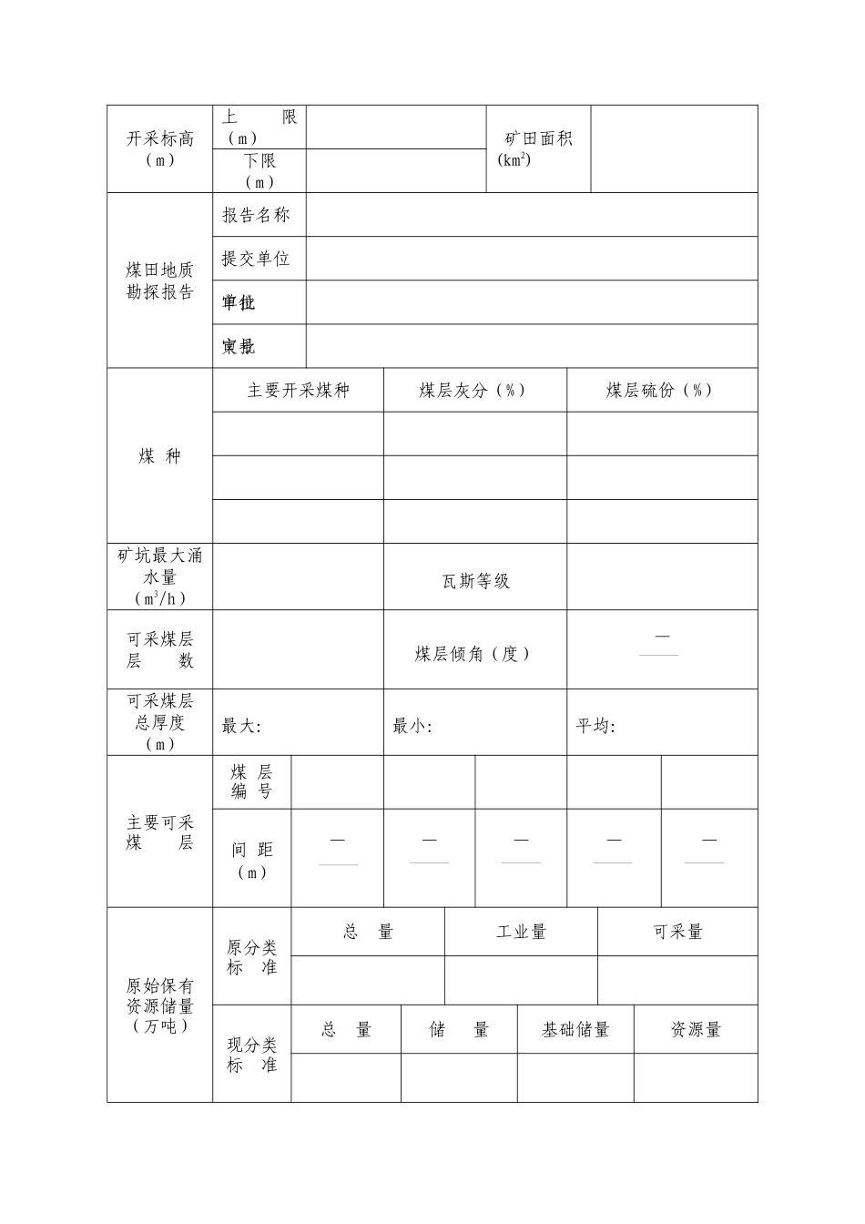 煤炭生产许可证申请表(露天)_第3页