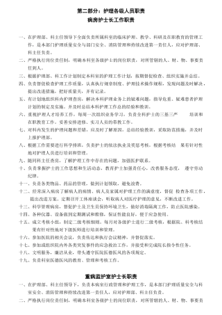 各层级护士职责范本