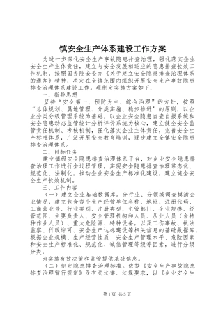 镇安全生产体系建设工作实施方案