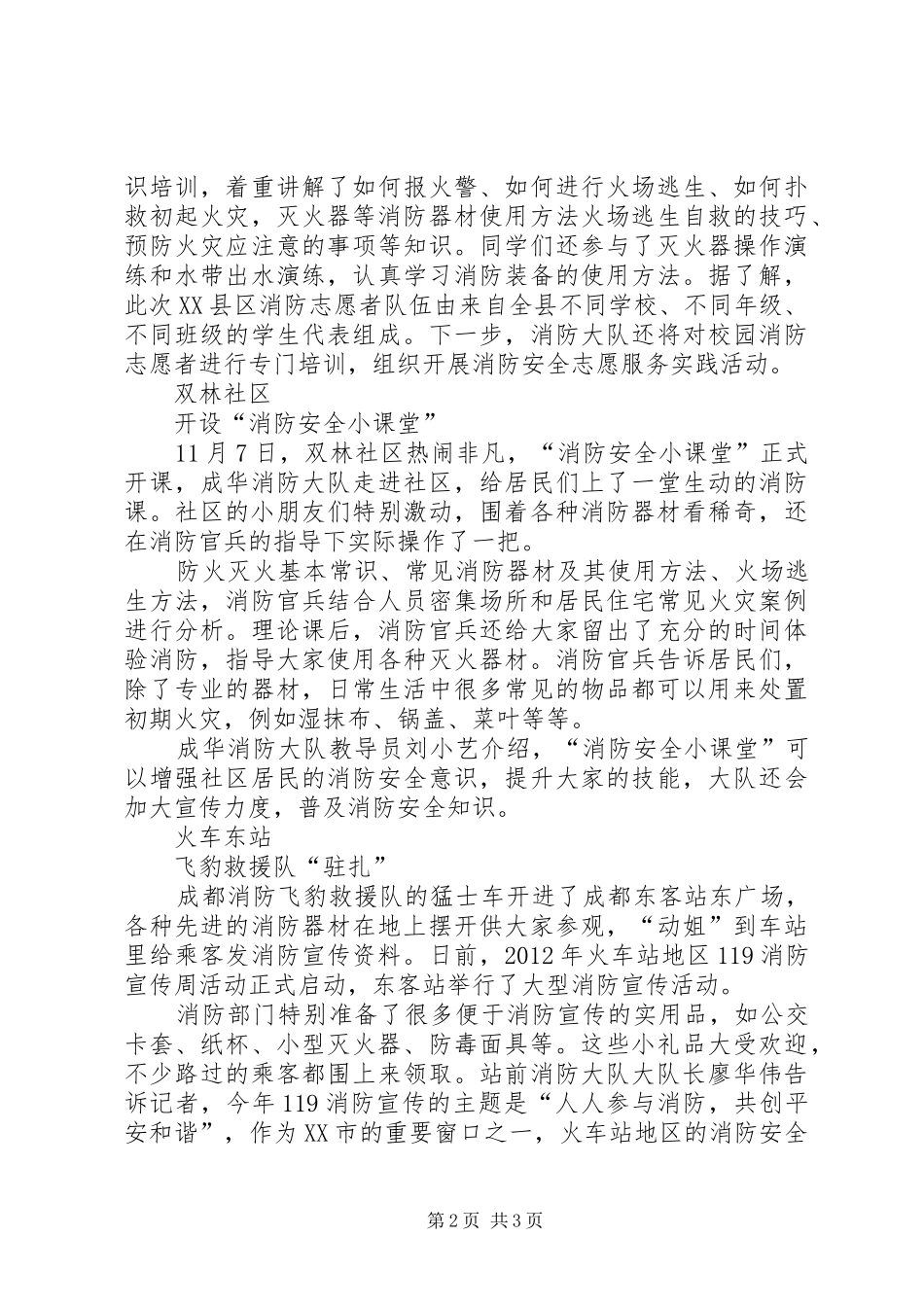 迎消防宣传日开展消防宣传活动总结_第2页