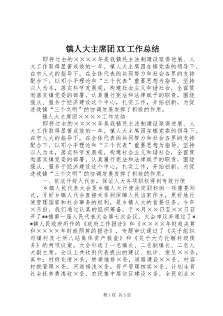 镇人大主席团XX工作总结