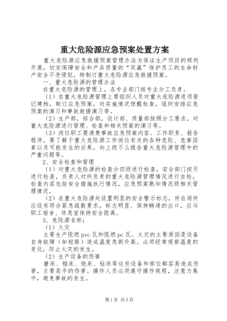 重大危险源应急预案方案