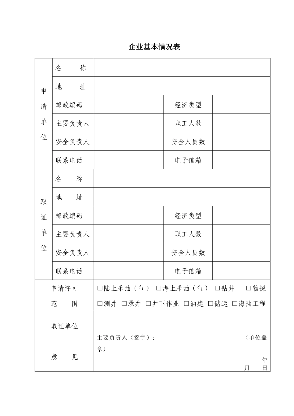 黑龙江省石油天然气开采企业安全生产许可证申请审批书_第3页