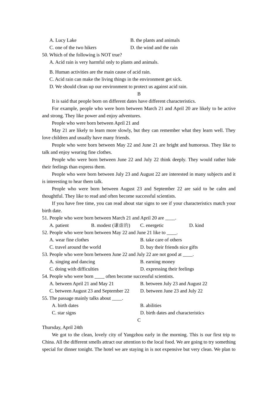 英语：Module6Saveourworld试题（外_第3页