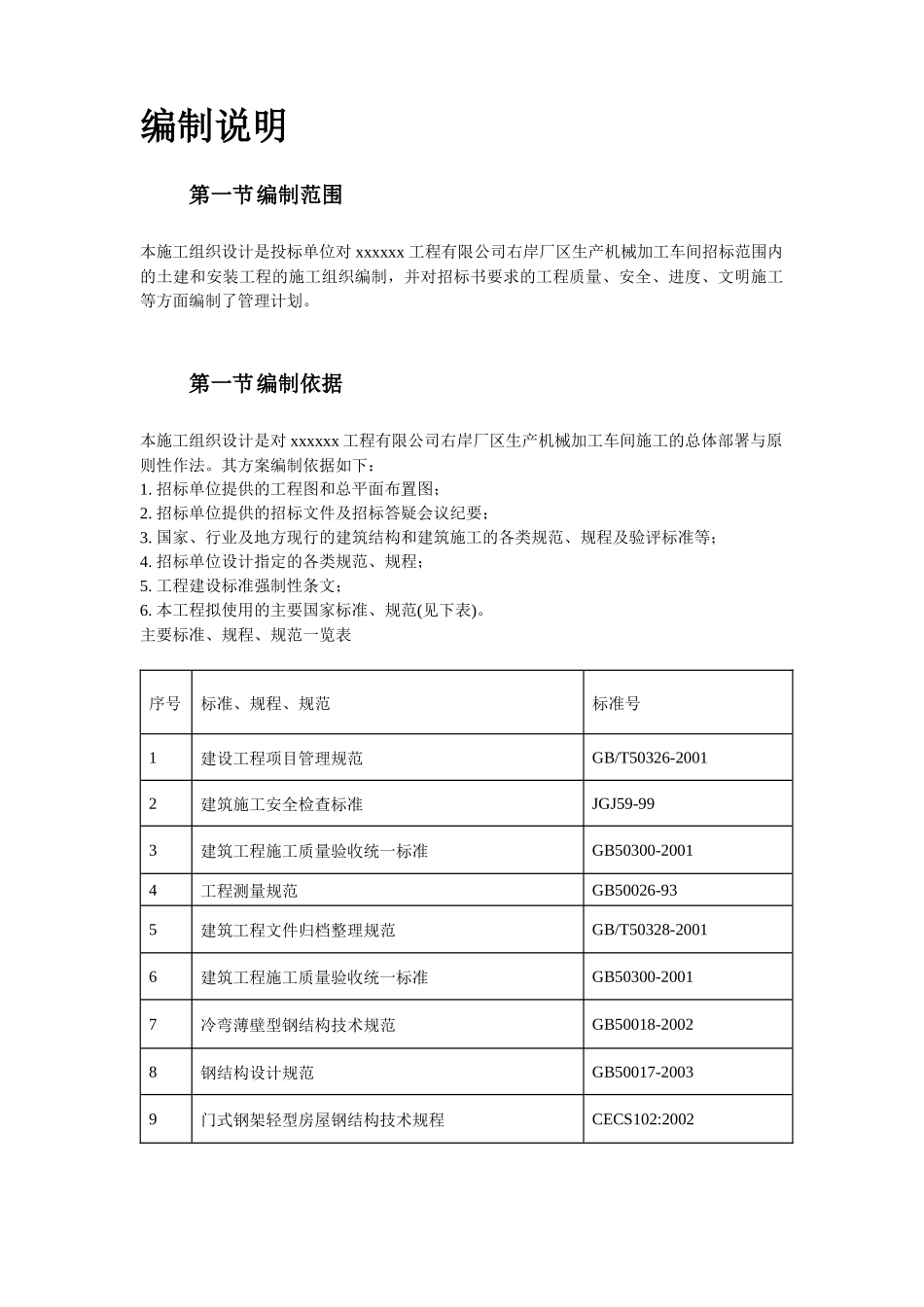 某车间厂房工程钢结构及土建施工组织设计_第3页