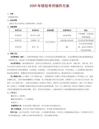 绩效考评操作方案(通用)