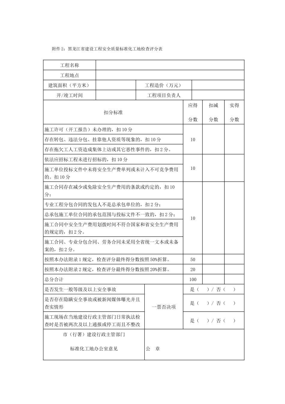 黑龙江省安全生产文明施工质量标准化工地_第1页