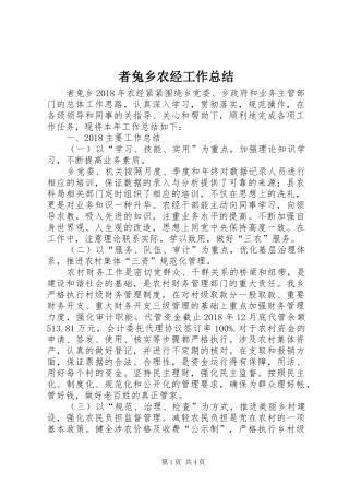 者兔乡农经工作总结