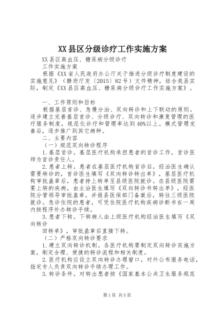 XX县区分级诊疗工作方案