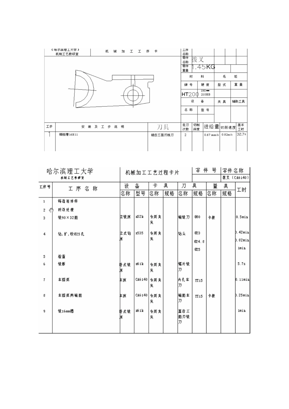 车床拨叉型号831002的夹具设计说明书及工艺卡工序卡等图纸_第2页