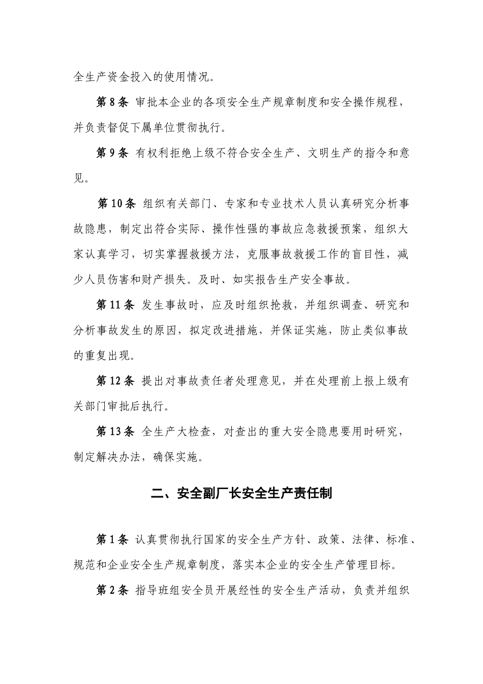 柳林县双阳建筑材料有限公司安全生产责任制_第2页
