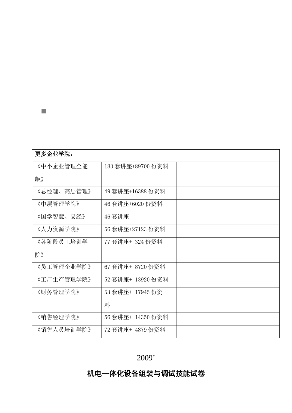 机电一体化设备组装与调试技能概述_第1页