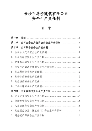 公司各级各部门安全生产责任制