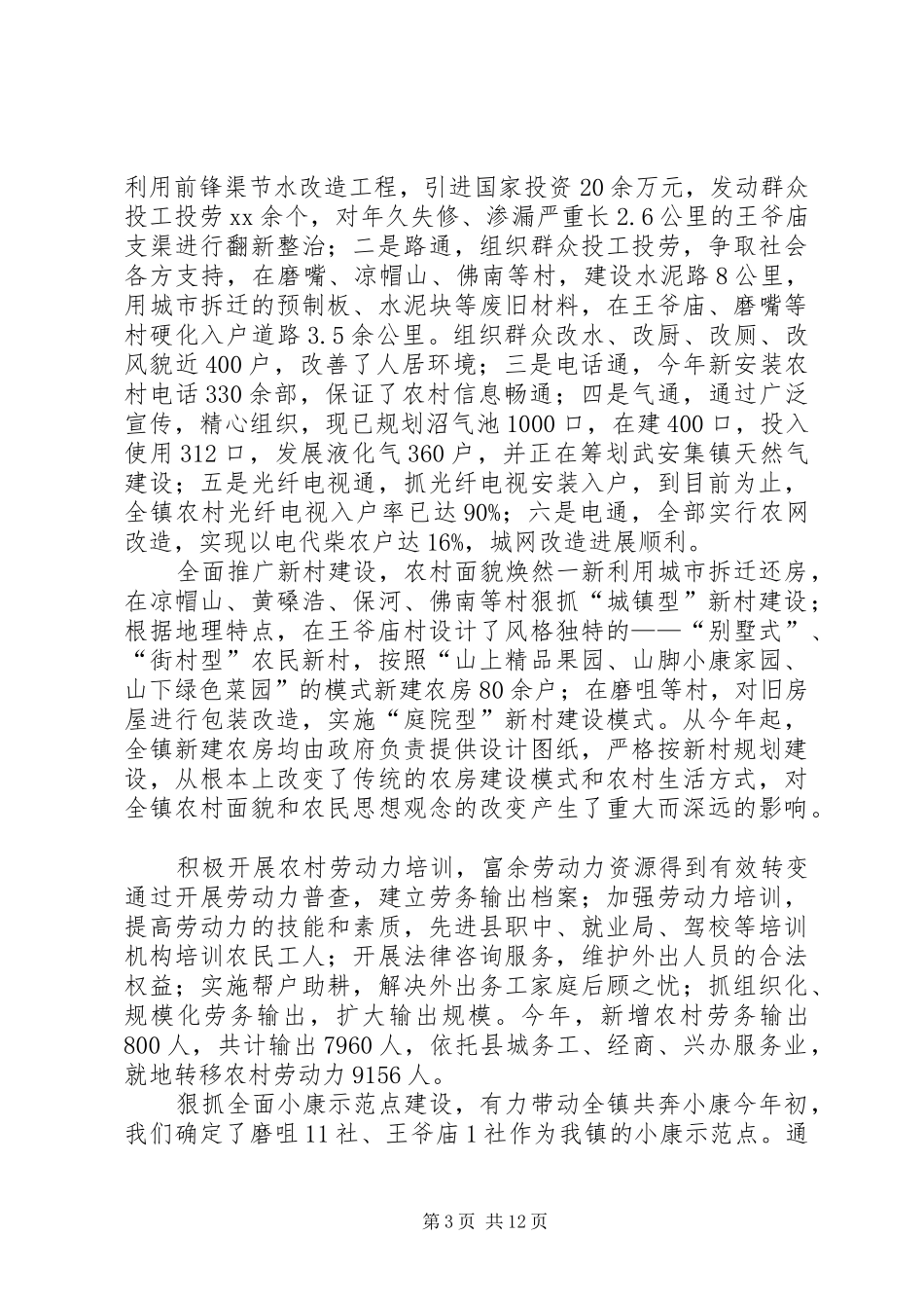 镇政府XX年度工作总结_第3页