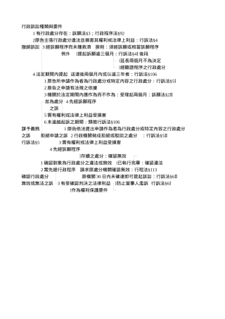 行政诉讼种类与要件