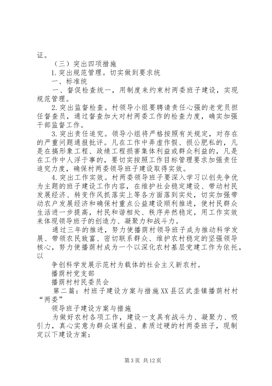 村班子建设实施方案与措施_第3页