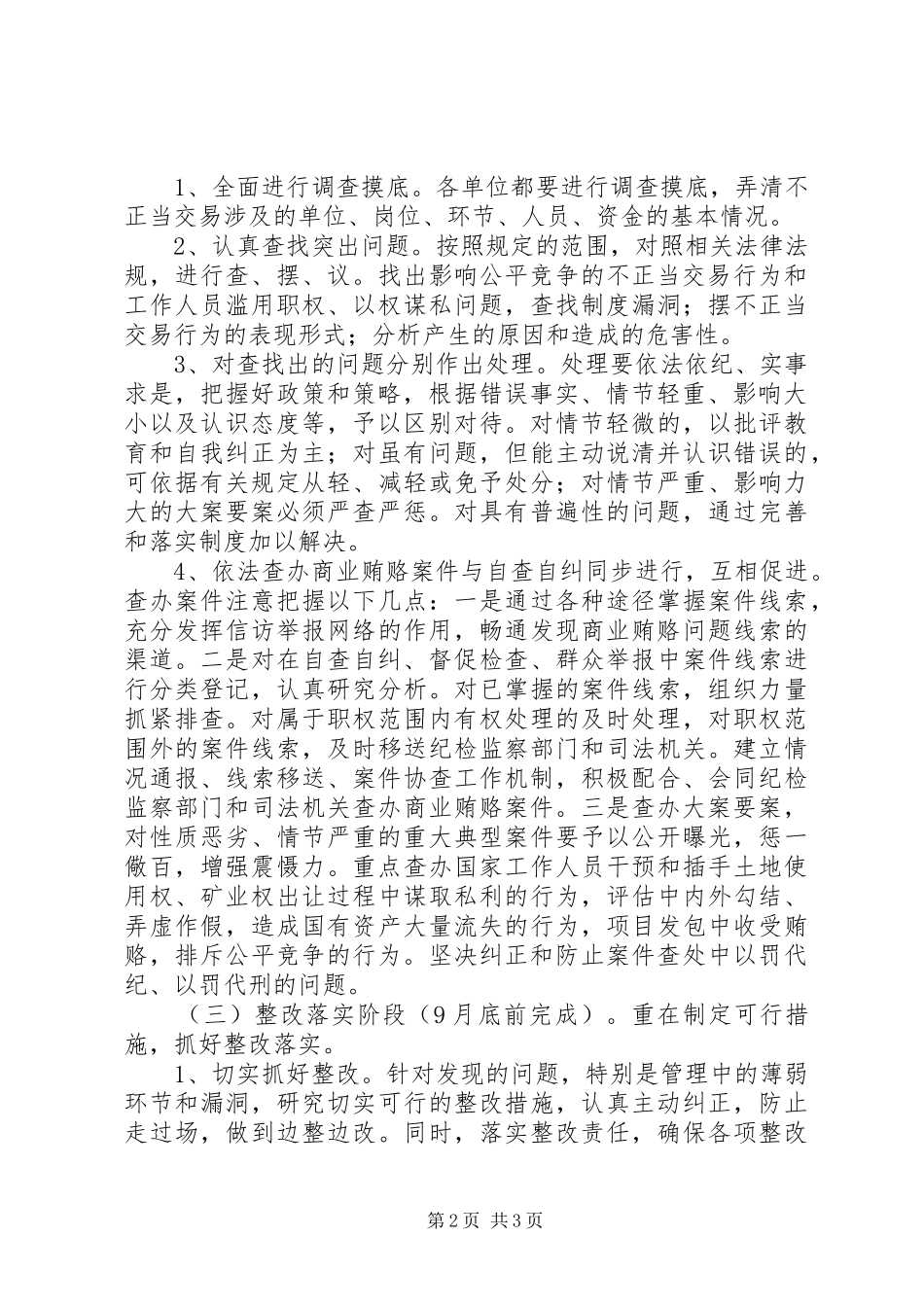 市国土局关于开展治理商业贿赂专项工作方案_第2页