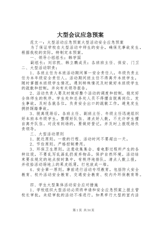 大型会议应急处理预案