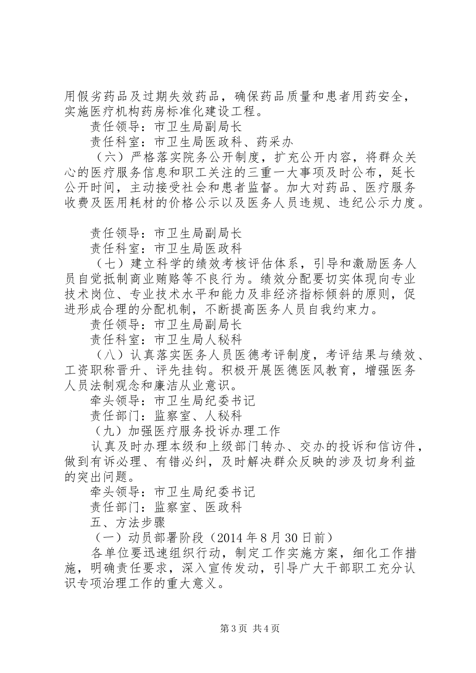 市卫生局开展卫生系统行业不正之风专项整治工作实施方案_第3页