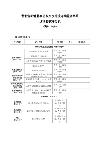 湖北省环境监察总队废水排放连续监测系统