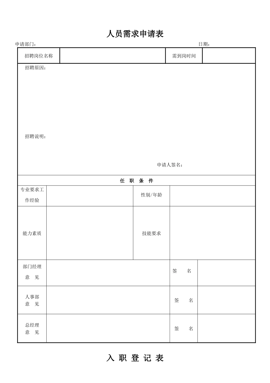 公司行政人事表单大全【模板】_第1页